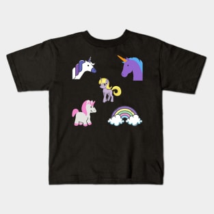 Unicorn 5 pk Stickers Collection Kids T-Shirt